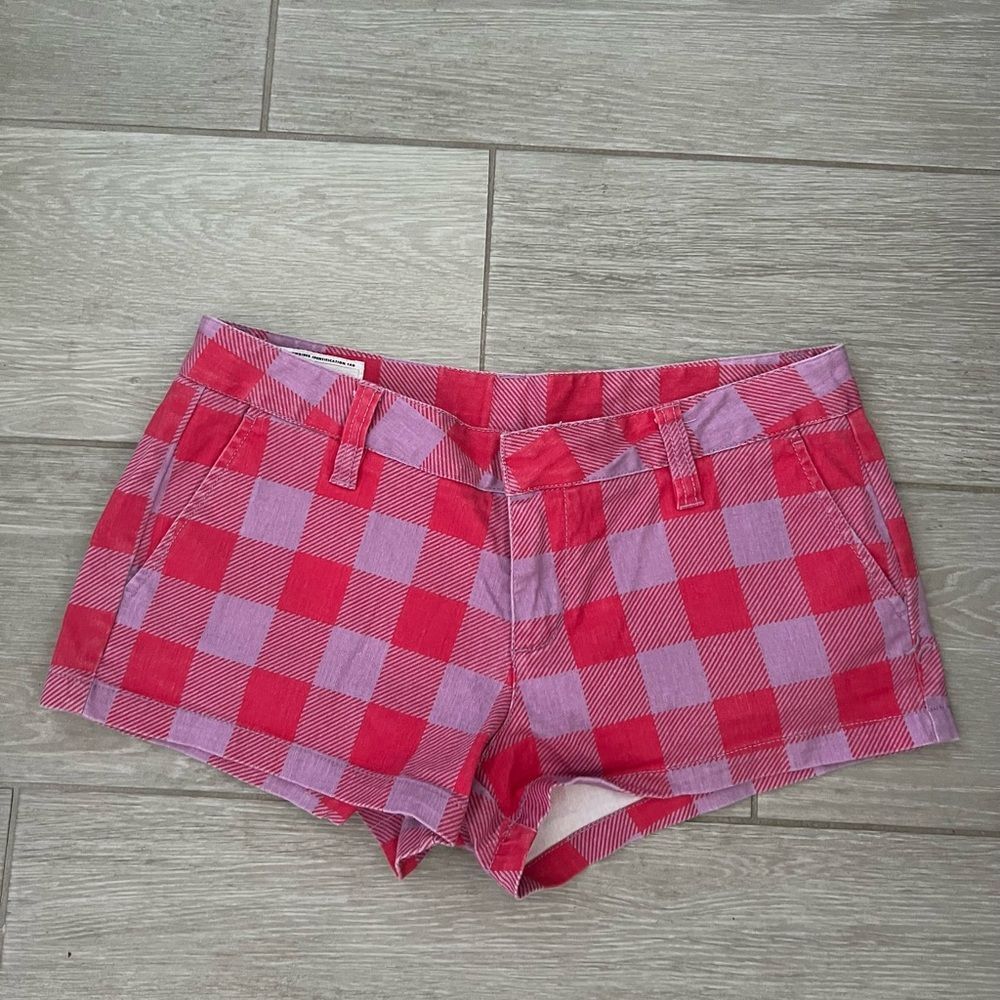 Hurley Plaid Purple / Red Chino Shorts size 9